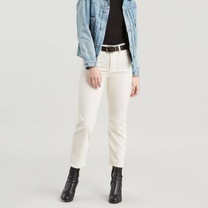 Levi Wedgie Straight jeans in white corduroy